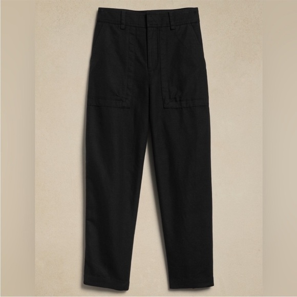 NWT! Banana Republic Black Mya Cotton-Linen Pant - Multiple🩵 - Picture 4 of 4